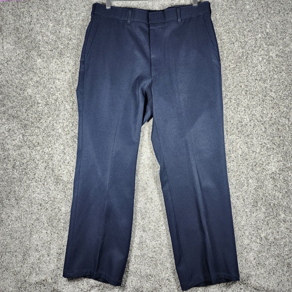Vintage Levis Action Slacks Mens 34x29 Navy Blue Dress Pants Straight Leg EUC